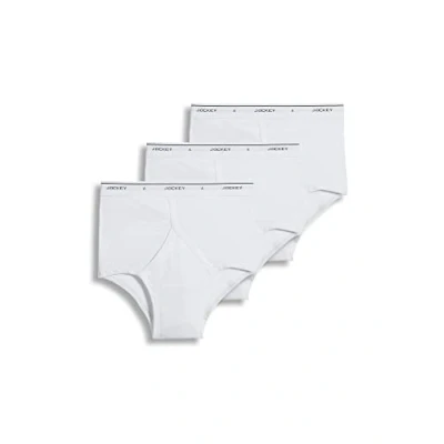 Image of Jockey Men&#039;s Underwear Classic Full Rise Brief 3 Pack White 42