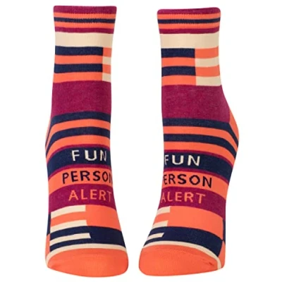 Image of Blue Q women&#039;s Novelty Ankle Socks (fit shoe Size 5 10), Fun Person Alert, One