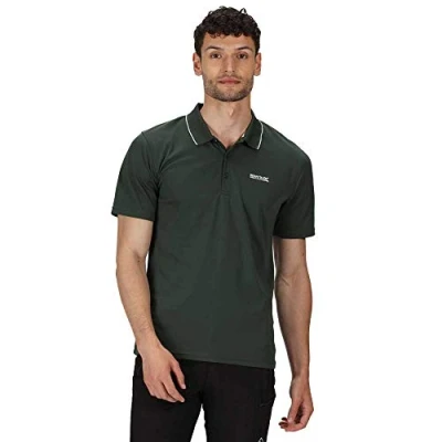 Image of Regatta Maverik V Polo Shirt Mens, RMT221, Deep Forest, M