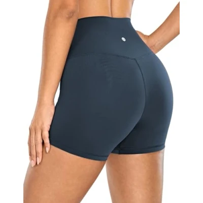 Image of CRZ Yoga Women&#039;s Naked Feeling 4&#039;&#039; Gym Shorts High Waisted Cycling Workout Running Spandex True Navy 16