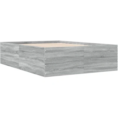 Image of vidaXL Bed Frame without Mattress Grey Sonoma 120x200 cm