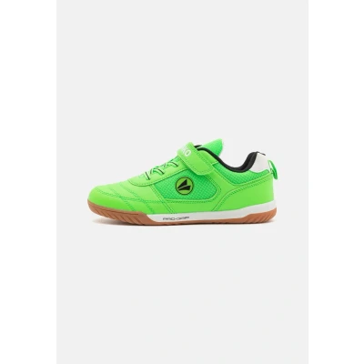 Image of JAKO SH Winger Unisex Indoor football boots for kids, Size: 2.5, Neon green/jet black Imitation leather/ textile