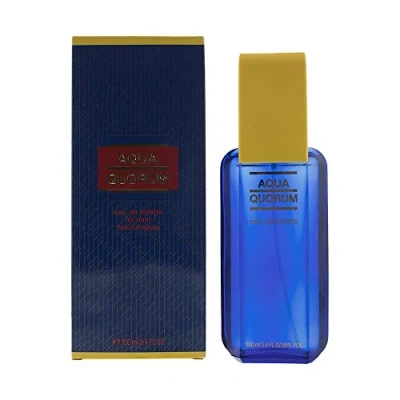 Image of Quorum Aqua Eau De Toilette For Men Long Lasting Fresh, Marine, Virile, Sporty And Casual Scent Citrus, Marine Breeze, Oak Moss Wood Notes Ideal Day Wear 100Ml