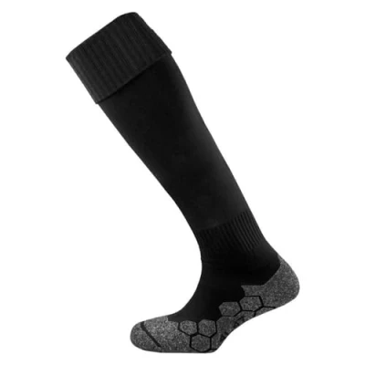Image of Mitre Mens Junior Division Plain Ideal For Lightweight Cushioned Quick Dry Design Football Sock, Black, 3 UK 6 EU
