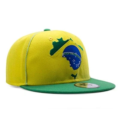 Image of Underground Kulture Brazil Yellow Adjustable World Cup Flat Peak Snapback Hat Baseball Cap