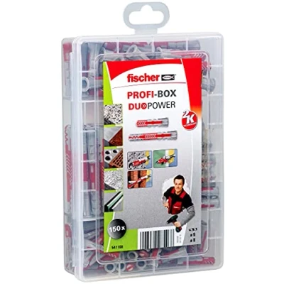 Image of fischer 541108 PROFIbox DUOPOWER Taco Assortment Box, red and Grey, Sin tornillo
