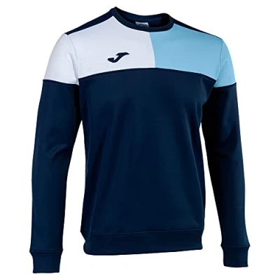 Image of Joma Men&#039;s Sudadera Crew V Hombre Sweatshirt, Navy Sky Blue White, XL