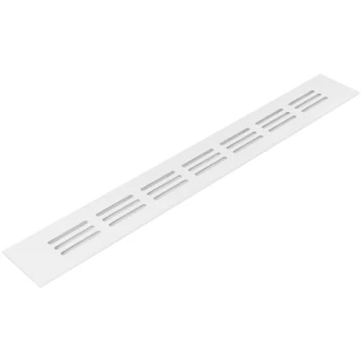 Image of Vent Systems 300 x 40 mm / 12&quot; 1.6&quot; Inch Air Supply Ventilation Grille White Aluminium Rectangle Intake/Exhaust Grate HVAC Register Cover for Floor, Wall, Door Duct