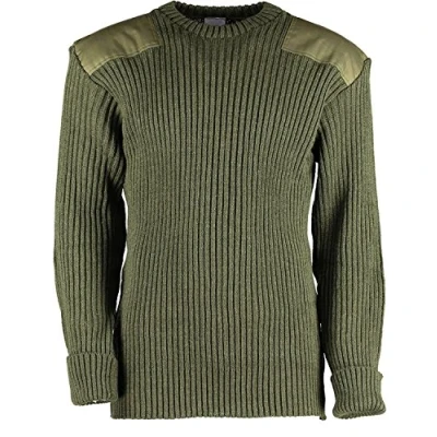 Image of Adults Military Army Security Pullover Jumper Sweater Crew Neck (S, Olive)