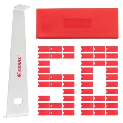 Image of EZARC 52 Pcs Laminate Wood Flooring Installation Kit with Heavy Duty Pull Bar, Upgraded Tapping Block and 50 Spacers Included