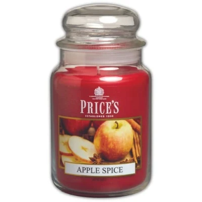 Image of Price&#039;s Apple Spice Large Jar Candle Sweet, Delicious, Quality Fragrance Long Lasting Scent Up to 150 Hour Burn Time