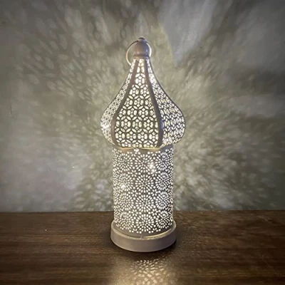 Image of Moroccan Lantern, Battery Operated Lamps Cordless Table Desk Lamp Floor Lantern for Living Room Bedroom Weddings Parties Garden (S)