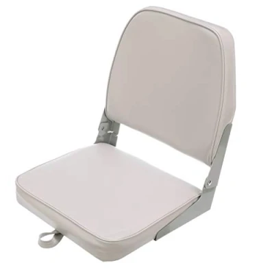 Image of Attwood 98395GY Low Back Padded Boat Seat, Gray, High Impact Plastic Frame, 15 Inches W x 16 D H