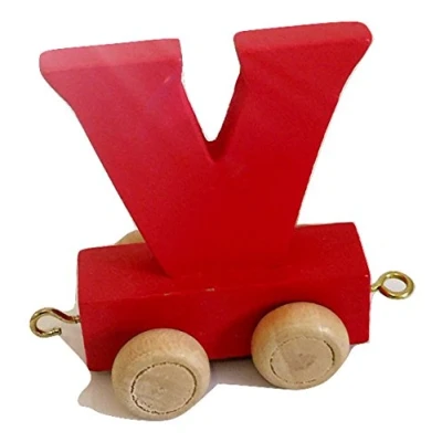 Image of Fun World Toys® Childrens Personalised Wooden Colourful Alphabet Letter Train A Z Name Set (Letter V)