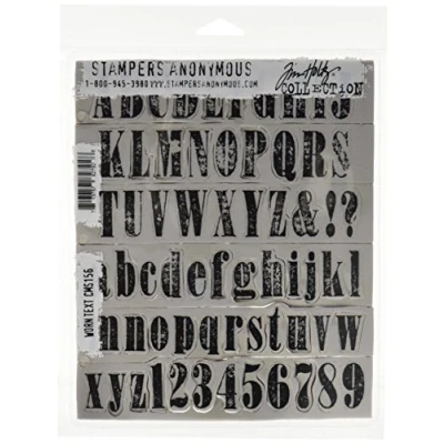 Image of Tim Holtz Cling Mounted Stamp Sets Stampers Anonymous Worn Text Rubber