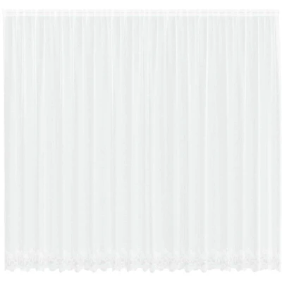 Image of Lace Curtain with Curtains Floral White 500 x 260 cm Polyester Vidaxl