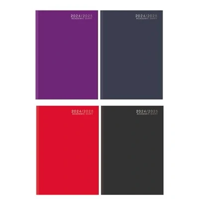 Image of A4 Academic Diary 2025/2026 Week to View Hardback Case Bound ASSORTED