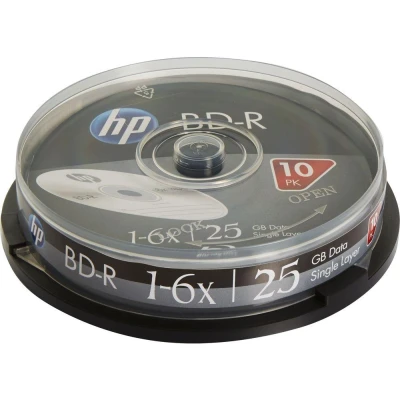 Image of HP BD R 6x Blu ray Discs, 25GB 10 Disc Cake Box