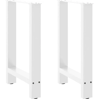 Image of vidaXL coffee table legs white steel adjustable furniture with screws 60x(72 73) cm for living/dining room stability