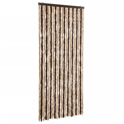Image of vidaXL Insect Curtain Beige and Light Brown 90x220cm Chenille Bug Door Mesh