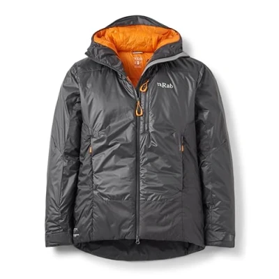 Image of Rab Men’s Generator Alpine Jacket Synthetic Insulated Coat for Climbing &amp; Mountaineering Anthracite (Marmalade) Large