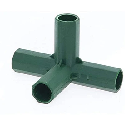 Image of 15 Pieces 16MM Greenhouse Frame Connectors Plastic Coated Canes Connector PVC Fitting Stable Support Gardening Building Fruit Supports Cages Netting Frames Fencing Cane Rods Stakes 4 Way