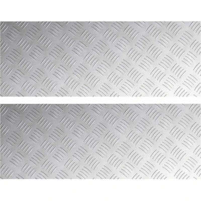 Image of vidaXL Aluminium Checker Plates 2 pcs Anti Slip 80x30 cm
