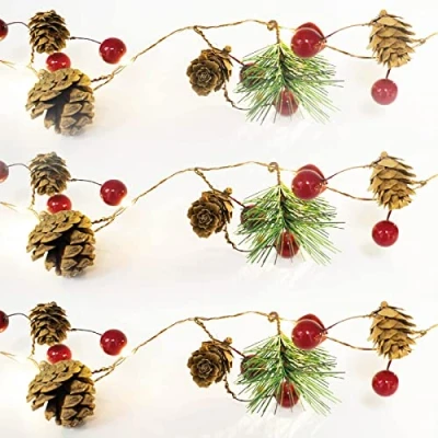Image of TRIXES 2M Christmas LED Garland Lights, Indoor Decorations, Xmas Trees, Window/Curtain Fairy Battery Powered