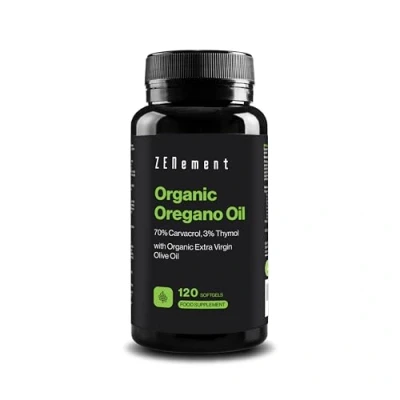 Image of Oregano Oil, 150mg, 120 Softgels with Organic Extra Virgin Olive Oil 106mg of Carvacrol and 4.5mg Thymol per Capsule 100% Natural Ingredients, No Additives, Soy Free Zenement