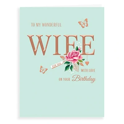 Image of Piccadilly Greetings Avant Garde Studios Birthday Card Wife H90060, green, 8 x 6 inches