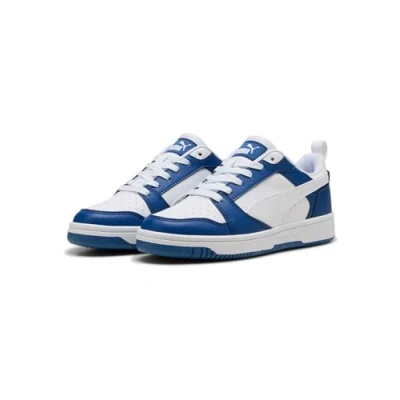 Image of Puma Rebound V6 Unisex Trainers for kids, Size: 5.5, Clyde royal/white High quality imitation leather