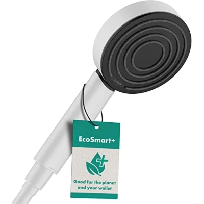 Image of Hansgrohe Hand Shower Water Saving Pulsify S, Head 6l/Min (EcoSmart+) 105 mm with 1 Spray (PowderRain), Matt White, 24121700