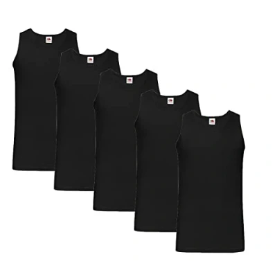 Image of Fruit of the Loom Valueweight 61 098 0 Men&#039;s T Shirt, 5 x Black + 1 Hl Purchase Notepad, XL