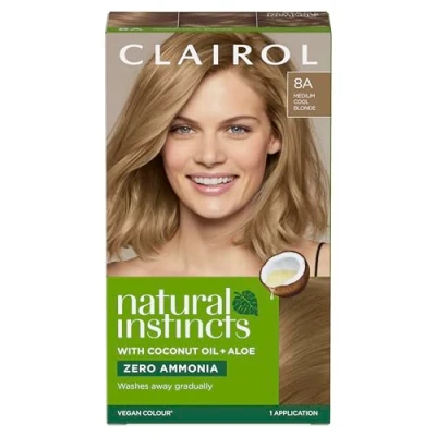 Image of Clairol Natural Instincts Semi Permanent No Ammonia Hair Dye, 8A Medium Cool Blonde (Packing May Vary)
