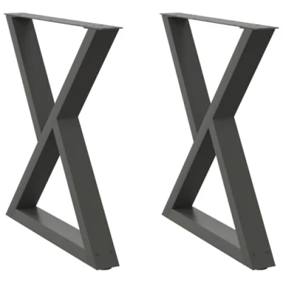Image of vidaXL Dining Table Legs Anthracite Adjustable Steel for Office/Patio Tables 80x(72 73.3) cm Easy Assembly &amp; Stable Design