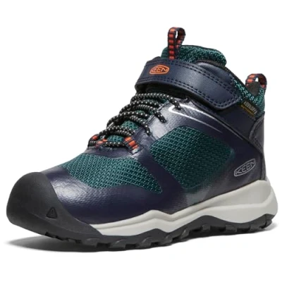 Image of Keen Wanduro MID WP Unisex Hiking shoes for kids, Size: 13k, Green Textile/synthetics