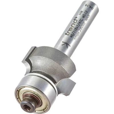 Image of Trend Professional Bearing Guided Ovolo Router Cutter, 3mm Radius, 1/4 Inch Shank, 18.7mm Cut Diameter &amp; 9.5mm Length, Two Bearings, Tungsten Carbide Tipped, 46/118X1/4TC
