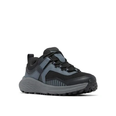 Image of Columbia Youth Konos LOW Unisex Hiking shoes for kids, Size: 13K, Black/graphite Leather and textile