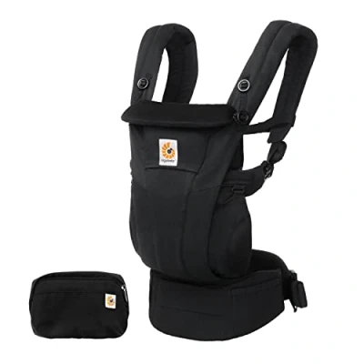 Image of Ergobaby Omni Dream Baby Carrier for Newborns, from Birth to 20.4 kg, 4 Positions, SoftTouch Cotton, Ergonomic Front Inward and Back Carry Position, Onyx Black