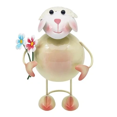 Image of Lesser &amp; Pavey Sheep with Flowers Garden Ornaments Lovely Gardening Gifts For Women Men Designed By Bright Eyes Decorations Any