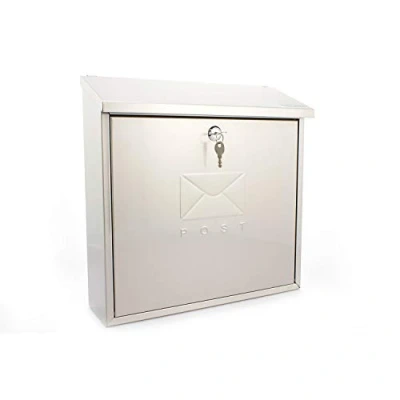 Image of Burg Wachter MB03ST Contemporary Wall Mounted Stainless Steel Lockable Weatherproof Post Box 37x37x12cm