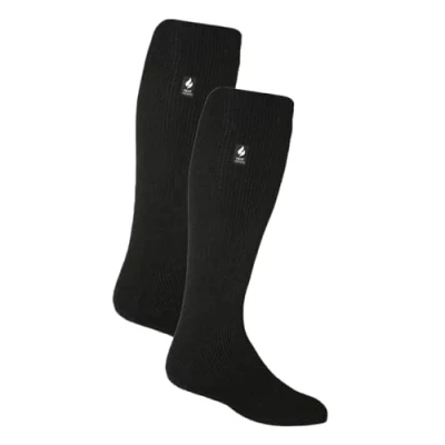 Image of HEAT HOLDERS 2 Pack Mens Knee High Thermal Socks Warm Cosy Long for Winter (6 11, Black)