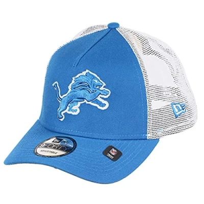Image of New Era Detroit Lions NFL White Mesh Trucker 9Forty A Frame Cap One Size