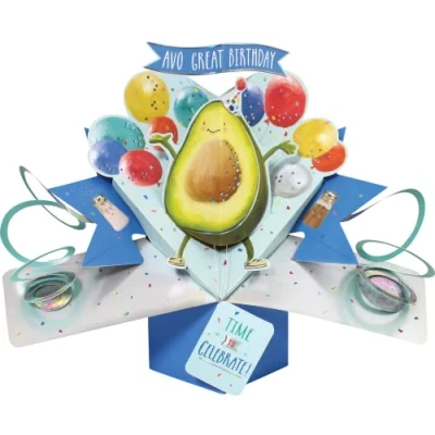 Image of Avo Great Birthday Avocado Pop Up Greeting Card Second Nature 3D Cards