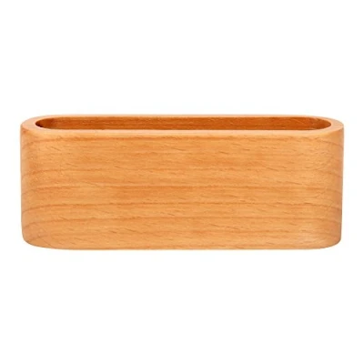 Image of Zerodis Wood Business Card Holder, Wooden Case Storage Box Organizer for Office Name Holder Display Stand Desk Desktop(Wooden Color)