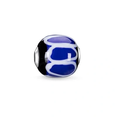 Image of Thomas Sabo Women Men Bead Karma Beads 925 Sterling silver Glass black white blue K0251 017 1