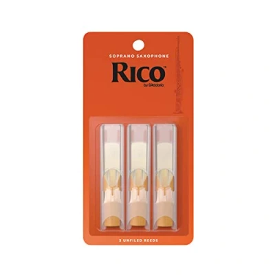 Image of D’Addario Woodwinds Rico Soprano Sax Reeds Saxophone Crafted for Beginners, Students, Educators Strength 2.0, Pack of 3
