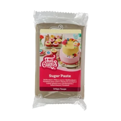 Image of FunCakes Sugar Paste Urban Taupe, Easy to Use, Smooth, Flexible, Soft and Pliable, Perfect for Cake Decorating, Halal, Kosher Gluten Free, 250 g Pack of 1
