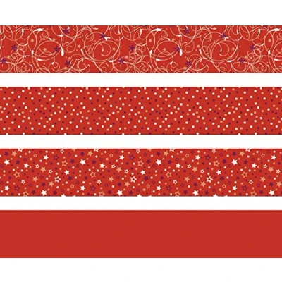 Image of Heyda 204875537 Folding Strips Set for Froebel Stars 1 x 30 cm and 1.5 45 cm, 4 Designs Assorted in Two Different Sizes