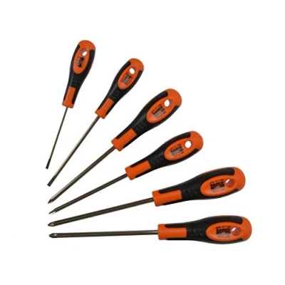 Image of Bahco 605 6 Piece Slotted, Phillips &amp; Pozidriv Screwdriver Set with Rubber Grips